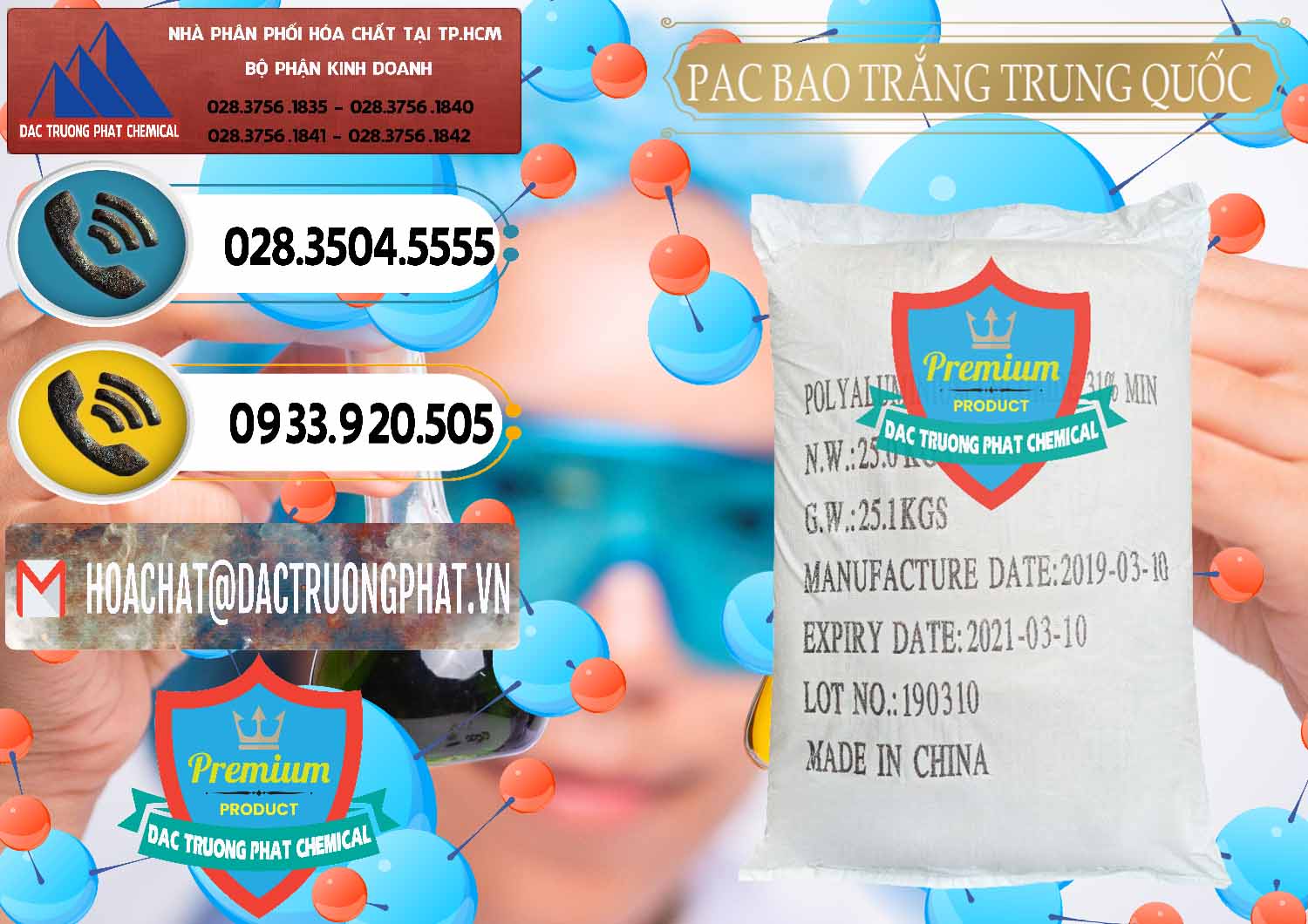 Nơi bán ( cung cấp ) PAC - Polyaluminium Chloride Bao Trắng Trung Quốc China - 0108 - Đơn vị chuyên kinh doanh và cung cấp hóa chất tại TP.HCM - hoachatdetnhuom.vn