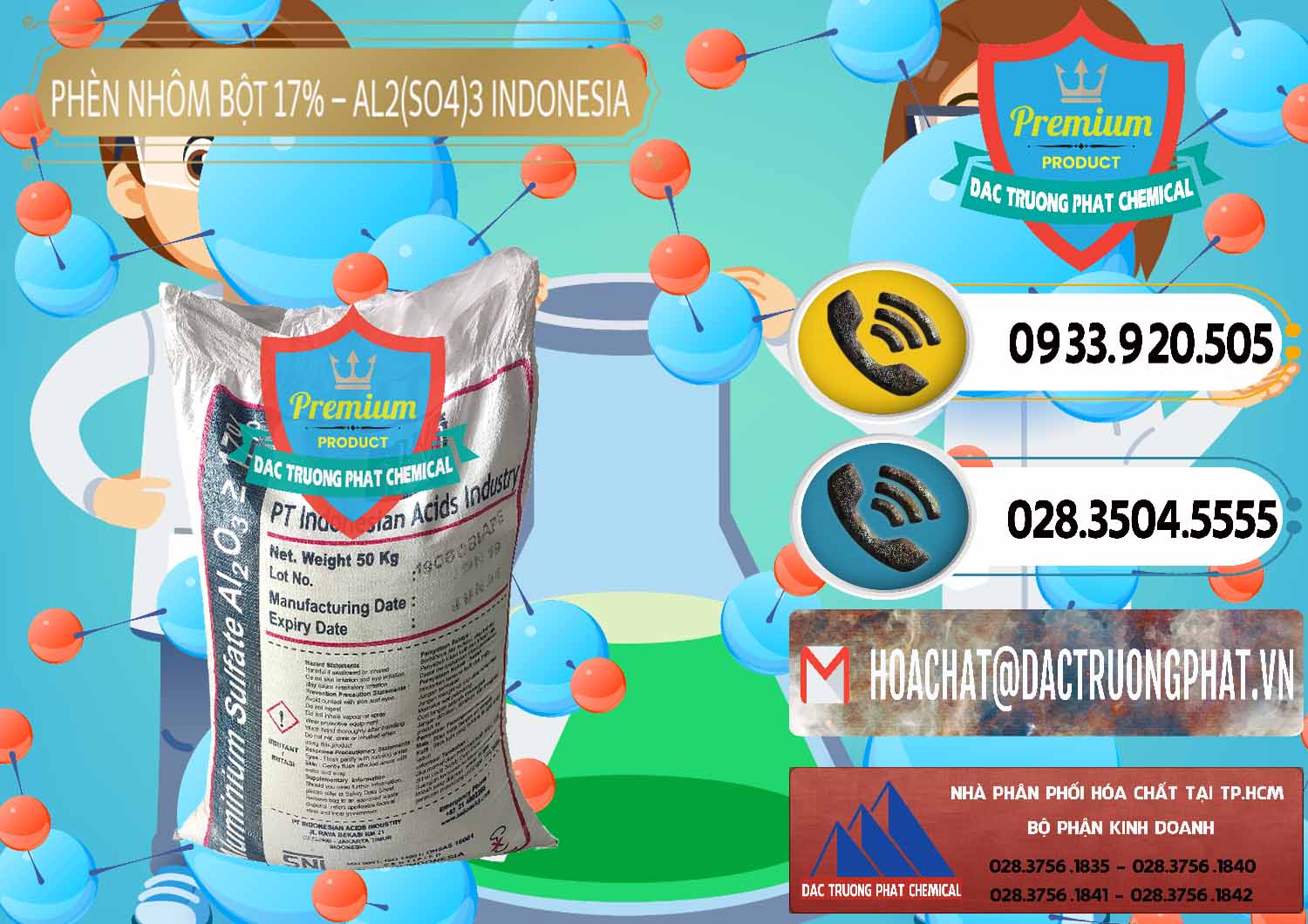 Cty chuyên bán - cung ứng Phèn Nhôm Bột - Al2(SO4)3 17% bao 50kg Indonesia - 0112 - Đơn vị chuyên bán ( phân phối ) hóa chất tại TP.HCM - hoachatdetnhuom.vn