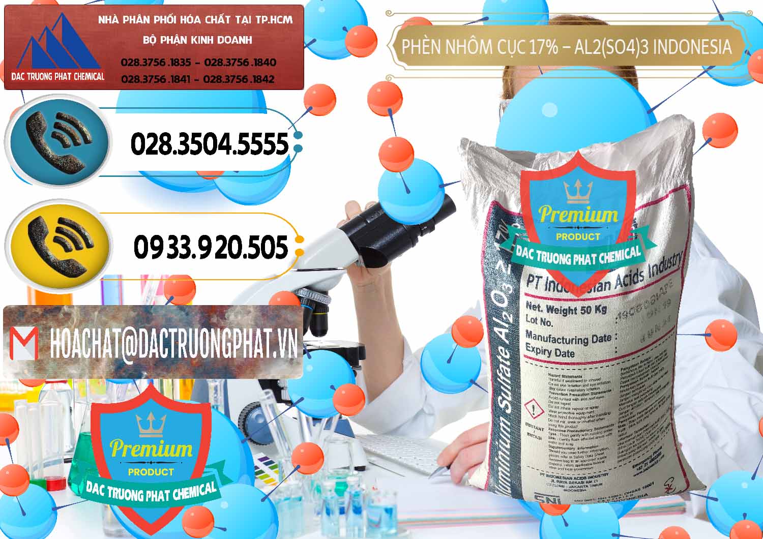 Nhập khẩu ( bán ) Phèn Nhôm Cục - Al2(SO4)3 17% bao 50kg Indonesia - 0113 - Đơn vị chuyên kinh doanh và phân phối hóa chất tại TP.HCM - hoachatdetnhuom.vn