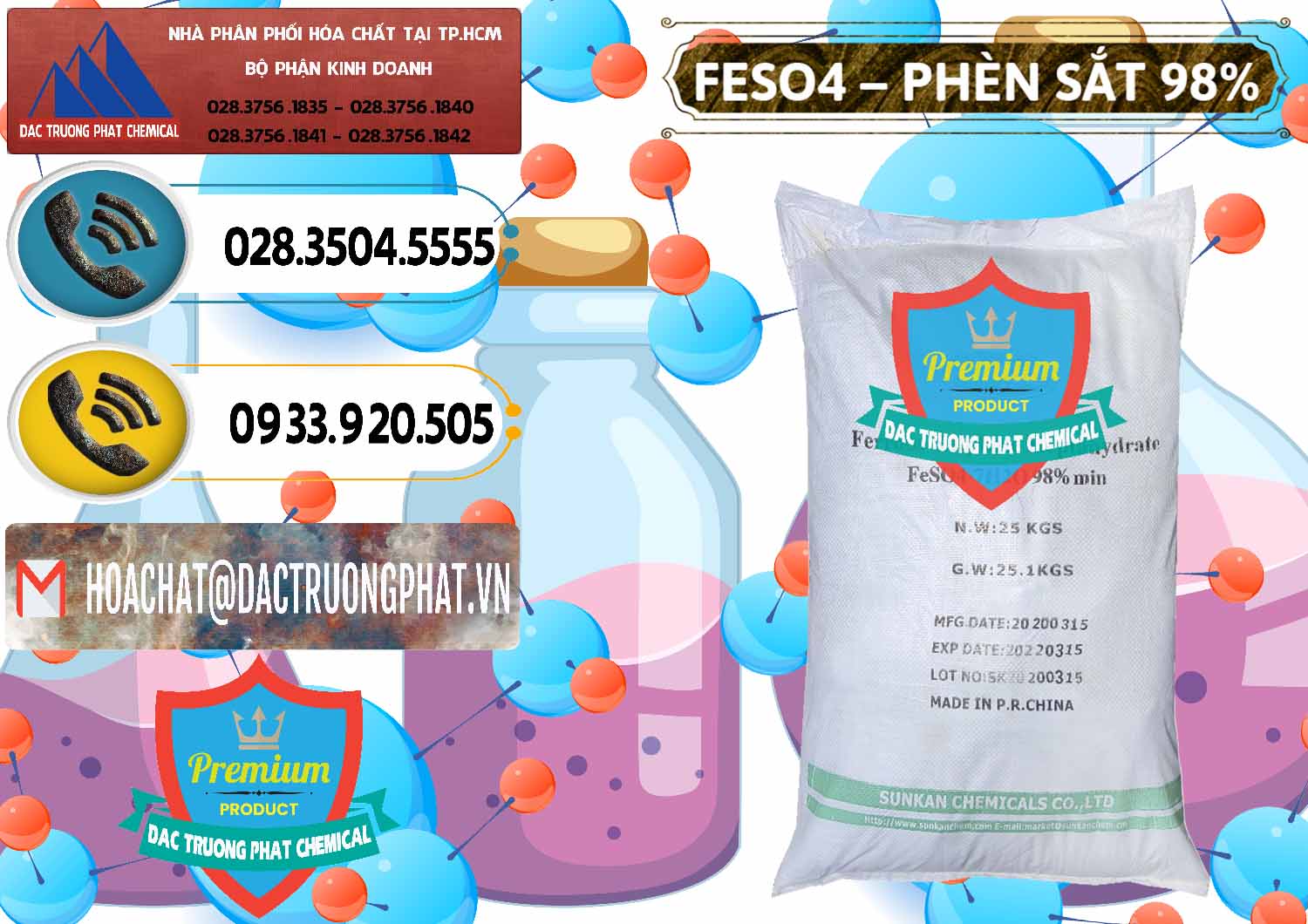 Cty chuyên cung ứng và bán Phèn Sắt - FeSO4.7H2O 98% Sunkan Trung Quốc China - 0116 - Đơn vị chuyên nhập khẩu & cung cấp hóa chất tại TP.HCM - hoachatdetnhuom.vn