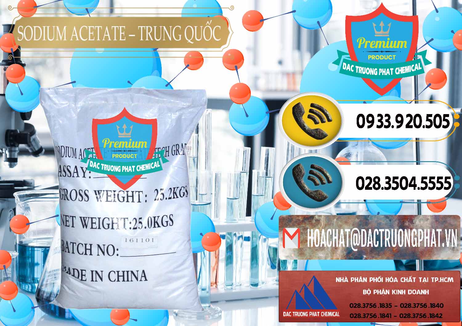 Chuyên nhập khẩu _ bán Sodium Acetate - Natri Acetate Trung Quốc China - 0134 - Nơi chuyên phân phối - kinh doanh hóa chất tại TP.HCM - hoachatdetnhuom.vn