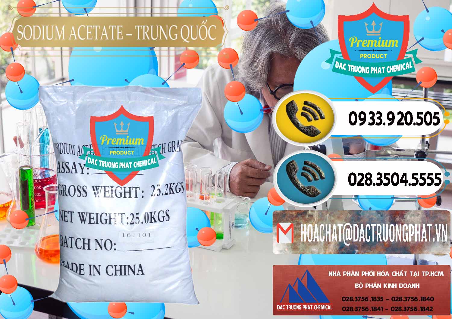 Nơi cung ứng ( bán ) Sodium Acetate - Natri Acetate Trung Quốc China - 0134 - Công ty chuyên bán ( cung cấp ) hóa chất tại TP.HCM - hoachatdetnhuom.vn