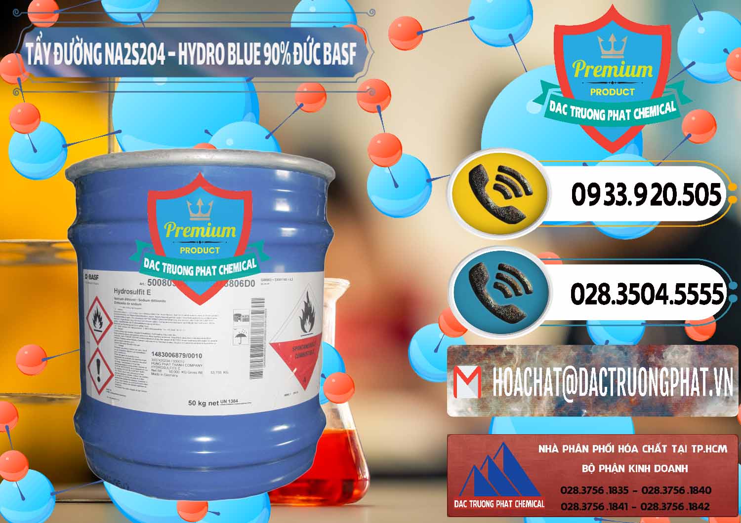 Cty bán & phân phối Tẩy Đường NA2S2O4 – Hydro Blue 90% Thùng Lùn BASF Đức Germany - 0157 - Chuyên cung cấp _ bán hóa chất tại TP.HCM - hoachatdetnhuom.vn