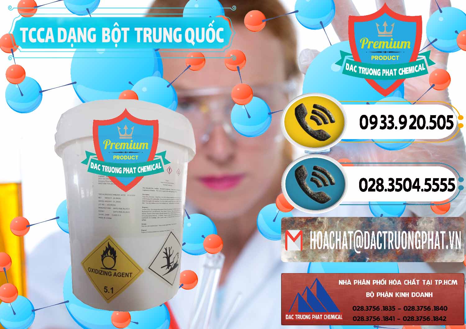 Nơi chuyên cung ứng & bán TCCA - Acid Trichloroisocyanuric Dạng Bột Thùng 20kg Trung Quốc China - 0386 - Nhà nhập khẩu - phân phối hóa chất tại TP.HCM - hoachatdetnhuom.vn