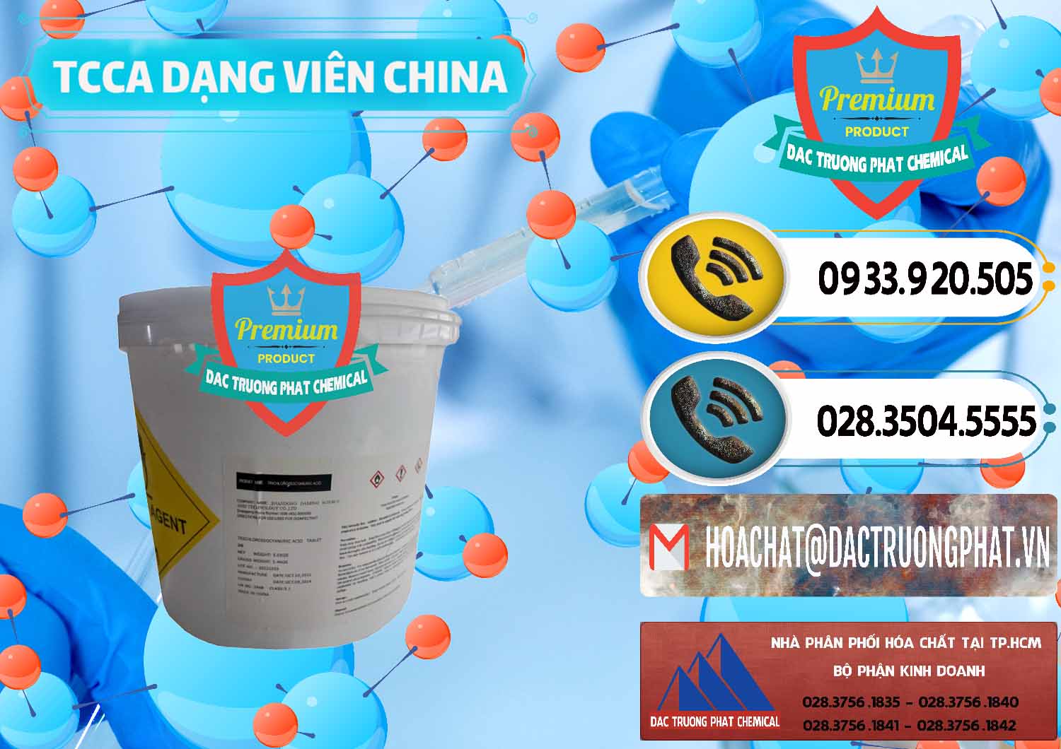 Nơi bán & cung cấp TCCA - Acid Trichloroisocyanuric Dạng Viên Thùng 5kg Trung Quốc China - 0379 - Đơn vị chuyên cung cấp và kinh doanh hóa chất tại TP.HCM - hoachatdetnhuom.vn