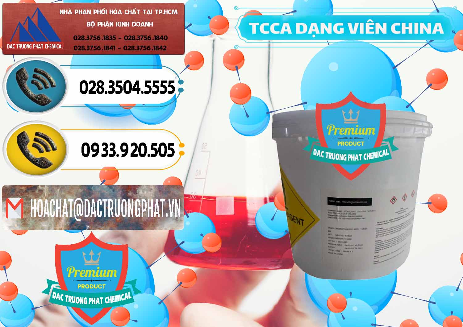Nơi chuyên phân phối ( bán ) TCCA - Acid Trichloroisocyanuric Dạng Viên Thùng 5kg Trung Quốc China - 0379 - Cty phân phối - nhập khẩu hóa chất tại TP.HCM - hoachatdetnhuom.vn