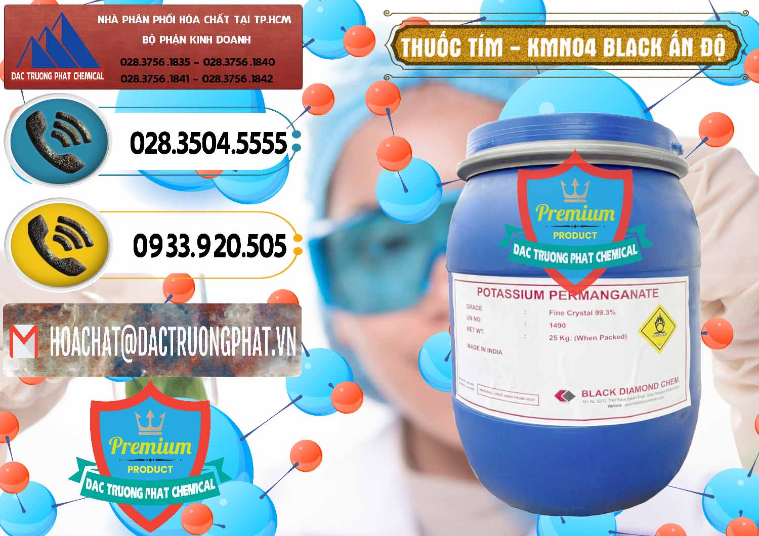 Nơi chuyên bán và phân phối Thuốc Tím - KMNO4 Black Diamond Ấn Độ India - 0414 - Phân phối _ cung cấp hóa chất tại TP.HCM - hoachatdetnhuom.vn