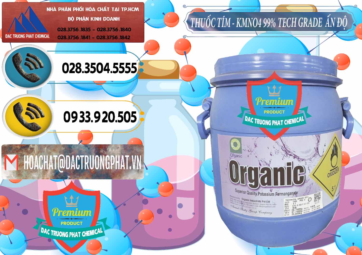 Đơn vị chuyên bán và phân phối Thuốc Tím - KMNO4 99% Organic Group Ấn Độ India - 0250 - Đơn vị chuyên cung cấp - bán hóa chất tại TP.HCM - hoachatdetnhuom.vn