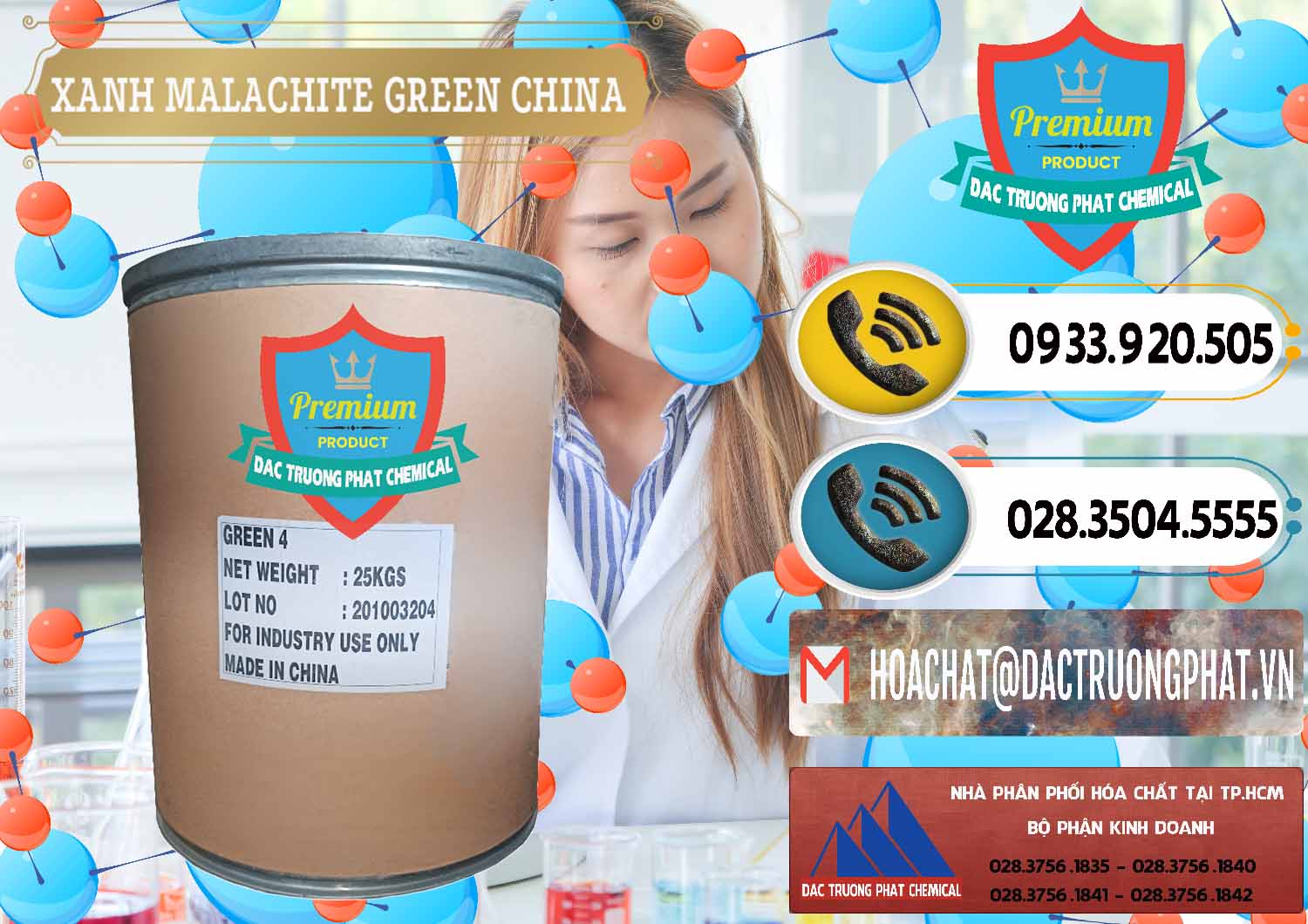 Nơi chuyên bán - cung cấp Xanh Malachite Green Trung Quốc China - 0325 - Đơn vị chuyên cung cấp _ bán hóa chất tại TP.HCM - hoachatdetnhuom.vn