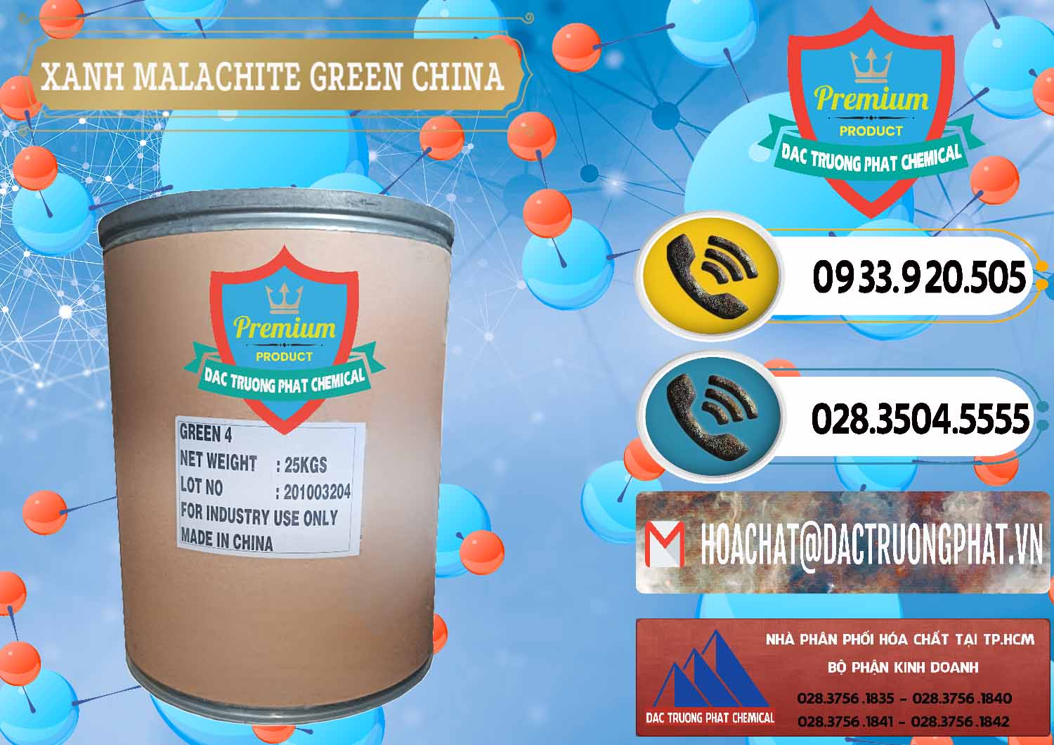 Cty phân phối - bán Xanh Malachite Green Trung Quốc China - 0325 - Đơn vị phân phối - cung cấp hóa chất tại TP.HCM - hoachatdetnhuom.vn
