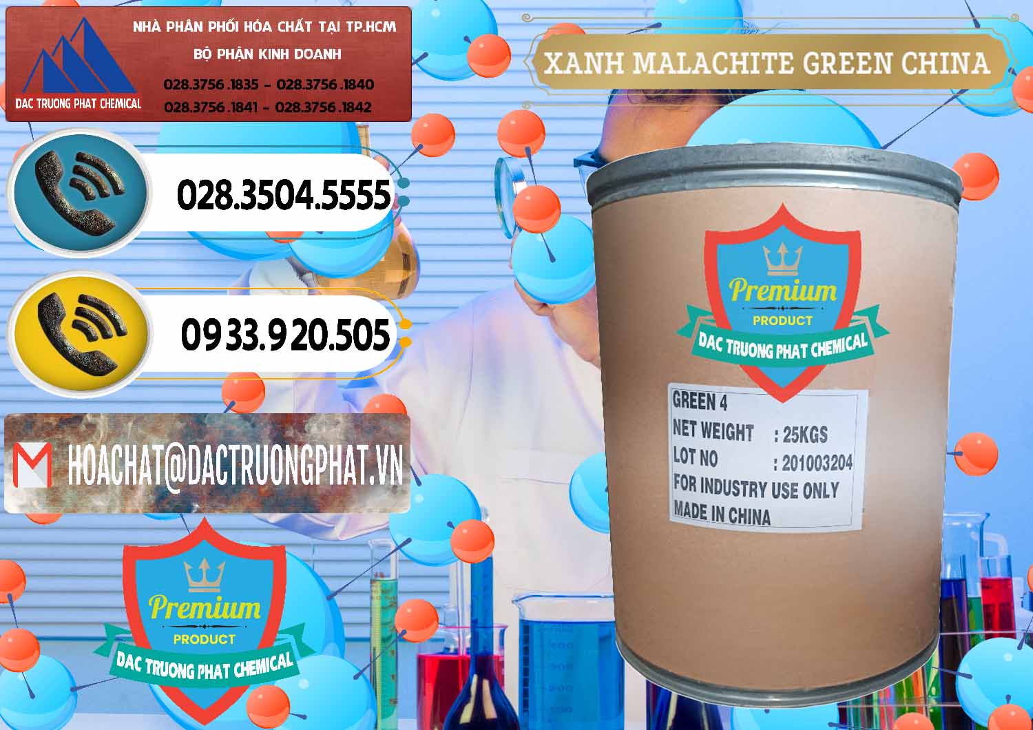 Nơi cung ứng - bán Xanh Malachite Green Trung Quốc China - 0325 - Công ty cung ứng ( phân phối ) hóa chất tại TP.HCM - hoachatdetnhuom.vn