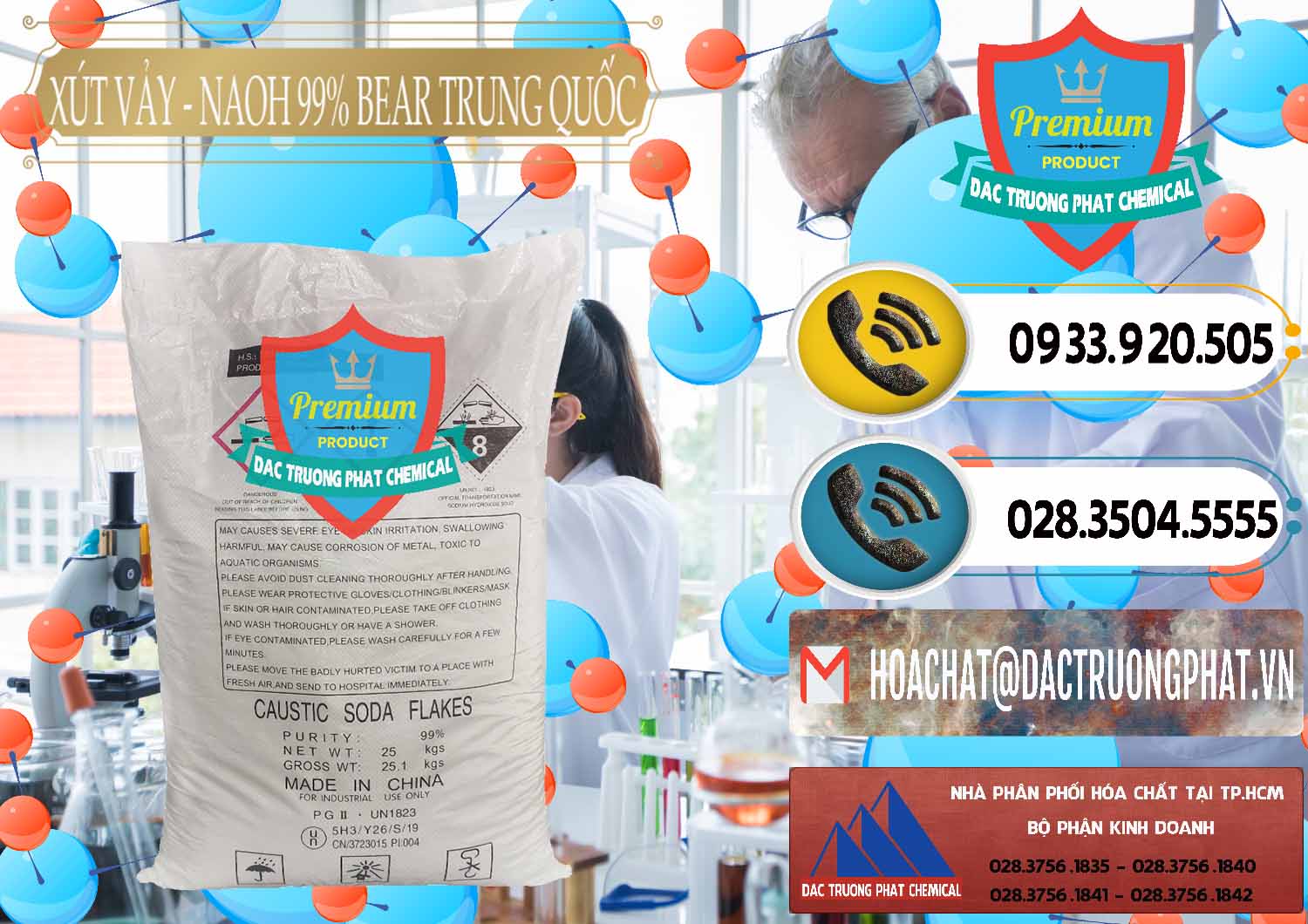 Cung cấp & bán Xút Vảy - NaOH Vảy 99% Bear Sơn Đông Trung Quốc China - 0175 - Đơn vị bán - cung cấp hóa chất tại TP.HCM - hoachatdetnhuom.vn