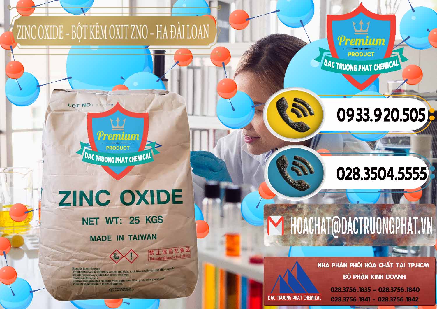 Nhà cung cấp & bán Zinc Oxide - Bột Kẽm Oxit ZNO HA Đài Loan Taiwan - 0180 - Nơi chuyên nhập khẩu và phân phối hóa chất tại TP.HCM - hoachatdetnhuom.vn