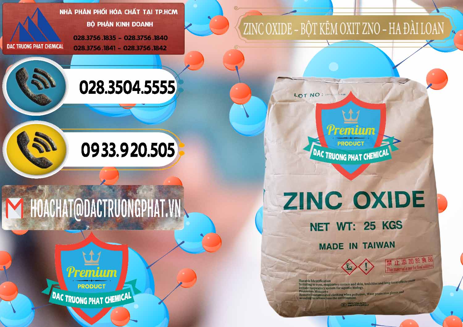 Đơn vị chuyên nhập khẩu ( bán ) Zinc Oxide - Bột Kẽm Oxit ZNO HA Đài Loan Taiwan - 0180 - Đơn vị cung cấp - nhập khẩu hóa chất tại TP.HCM - hoachatdetnhuom.vn