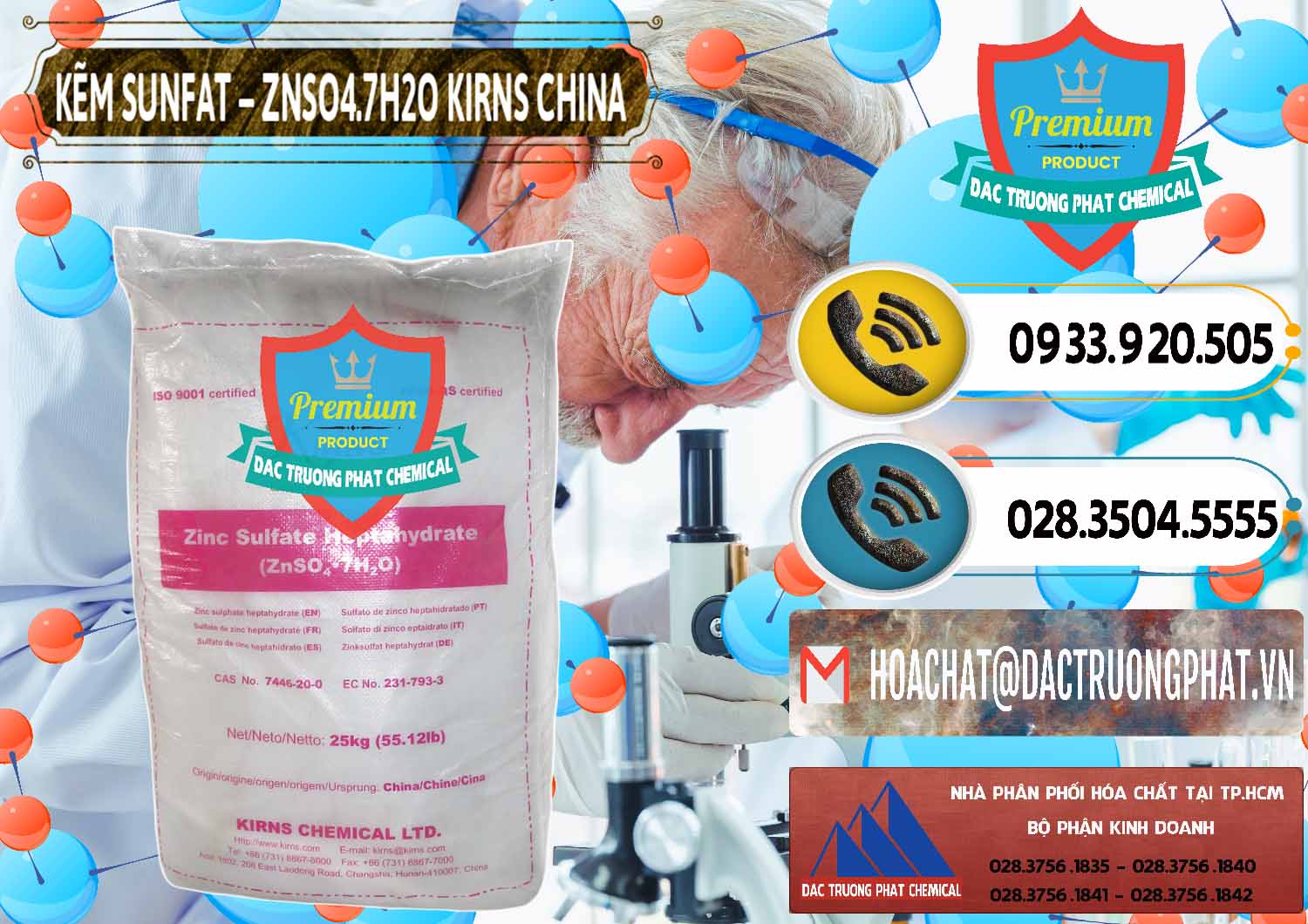 Nơi cung cấp - bán Kẽm Sunfat – ZNSO4.7H2O Kirns Trung Quốc China - 0089 - Cty bán & cung cấp hóa chất tại TP.HCM - hoachatdetnhuom.vn