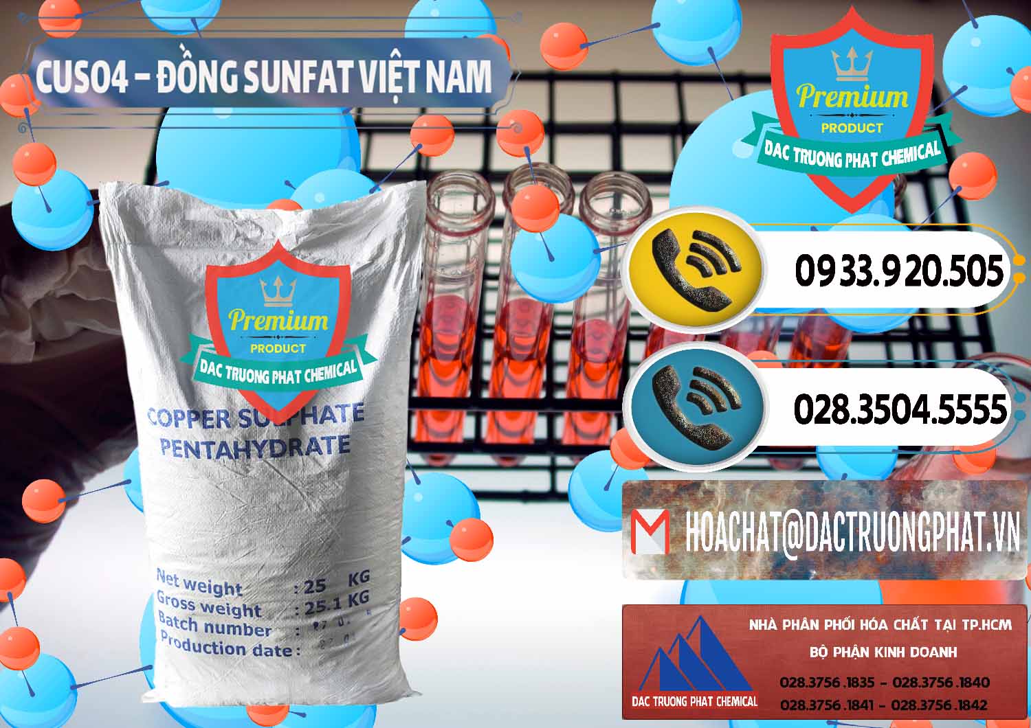 Nơi cung cấp - bán CuSO4 – Đồng Sunfat Dạng Bột Việt Nam - 0196 - Cty phân phối và bán hóa chất tại TP.HCM - hoachatdetnhuom.vn