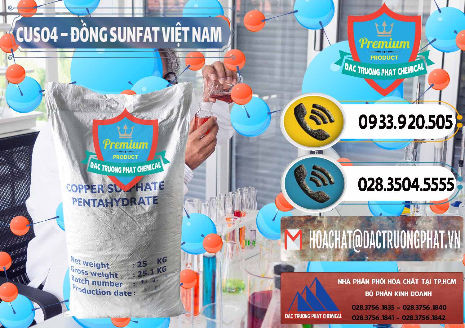 Cty cung cấp - bán CuSO4 – Đồng Sunfat Dạng Bột Việt Nam - 0196 - Cty chuyên phân phối - kinh doanh hóa chất tại TP.HCM - hoachatdetnhuom.vn