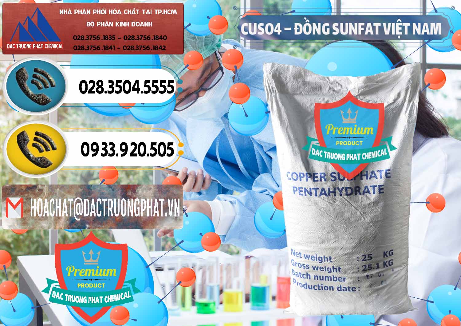 Cty phân phối - kinh doanh CuSO4 – Đồng Sunfat Dạng Bột Việt Nam - 0196 - Phân phối & bán hóa chất tại TP.HCM - hoachatdetnhuom.vn