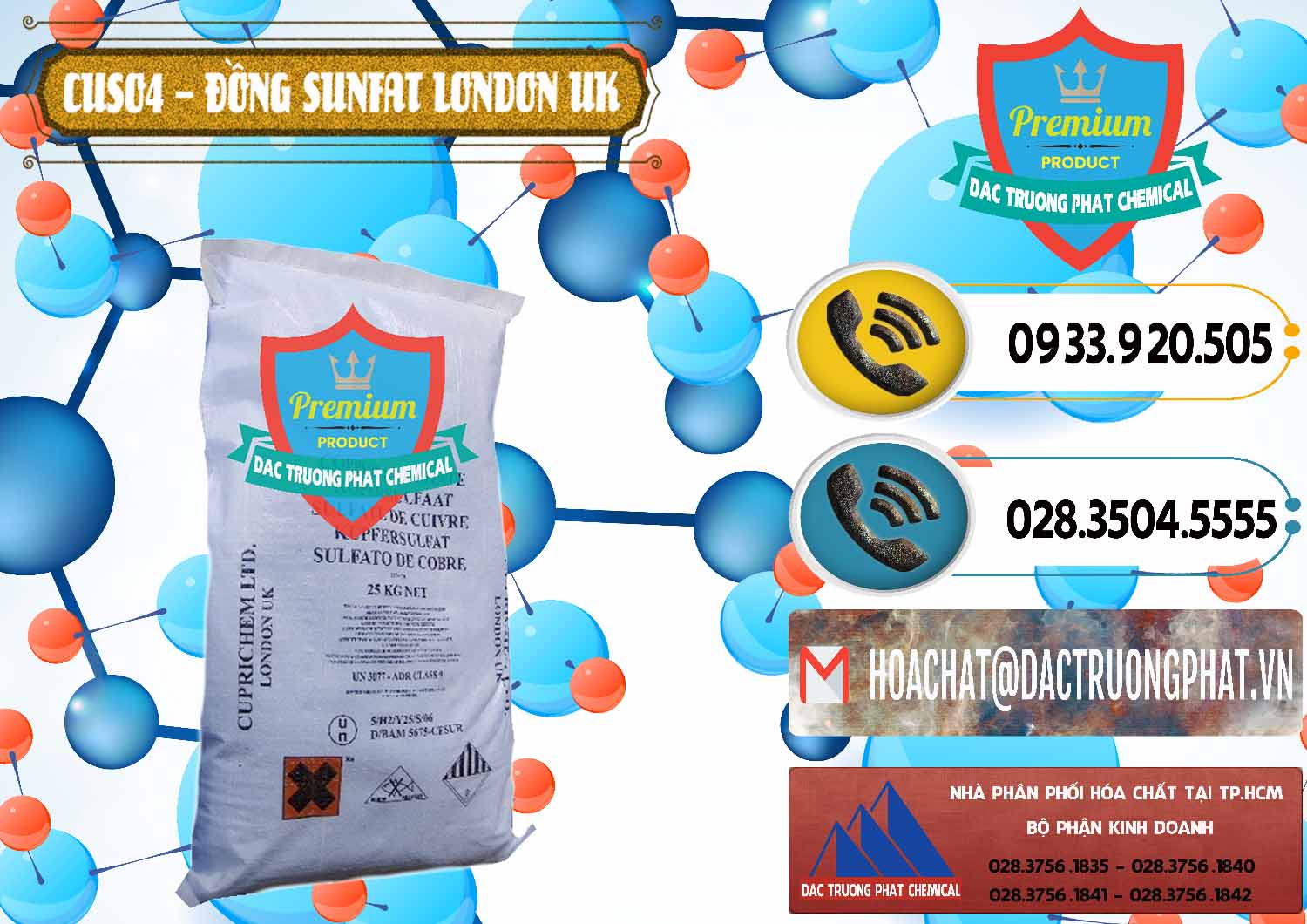 Cty chuyên phân phối - bán CuSO4 – Đồng Sunfat Anh Uk Kingdoms - 0478 - Đơn vị chuyên bán - cung cấp hóa chất tại TP.HCM - hoachatdetnhuom.vn