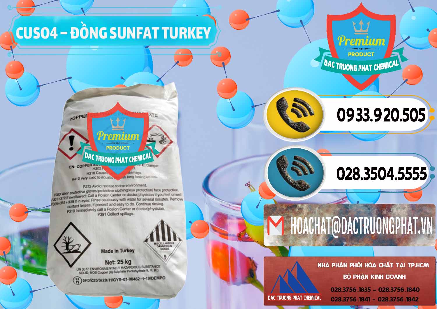 Cty chuyên cung ứng - bán CuSO4 – Đồng Sunfat Thổ Nhĩ Kỳ Turkey - 0481 - Chuyên cung cấp và phân phối hóa chất tại TP.HCM - hoachatdetnhuom.vn