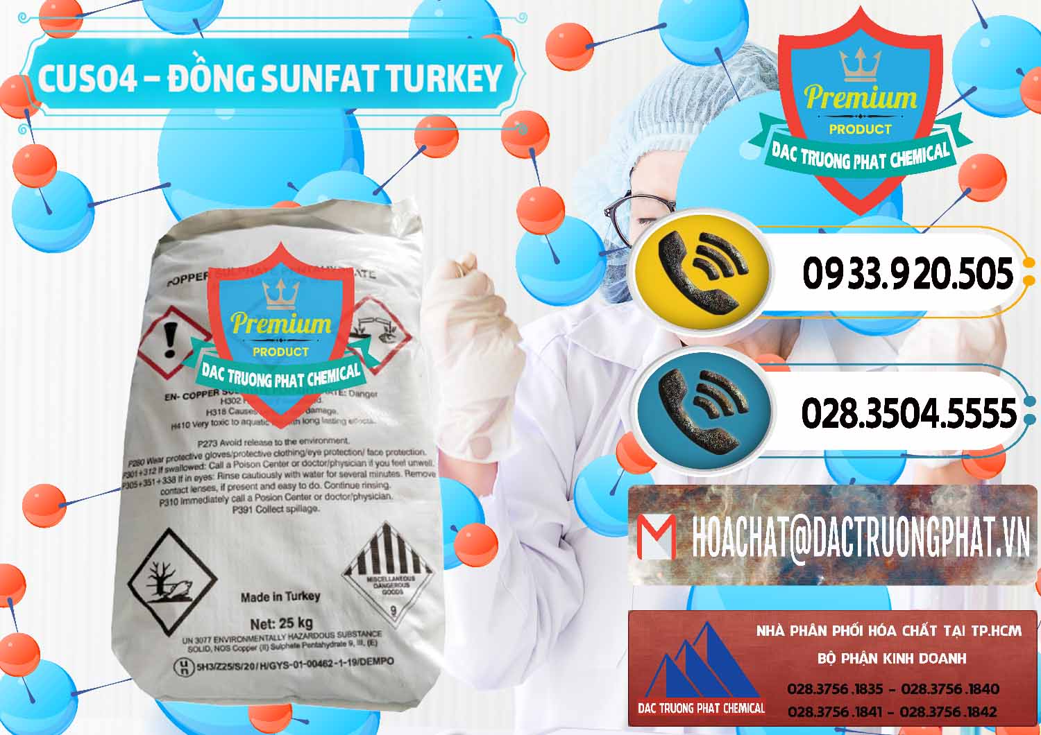 Cung cấp ( bán ) CuSO4 – Đồng Sunfat Thổ Nhĩ Kỳ Turkey - 0481 - Nơi chuyên nhập khẩu - phân phối hóa chất tại TP.HCM - hoachatdetnhuom.vn