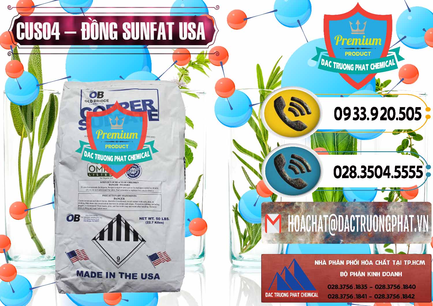 Nhà phân phối _ bán CuSO4 – Đồng Sunfat Mỹ USA - 0479 - Cty chuyên nhập khẩu & phân phối hóa chất tại TP.HCM - hoachatdetnhuom.vn