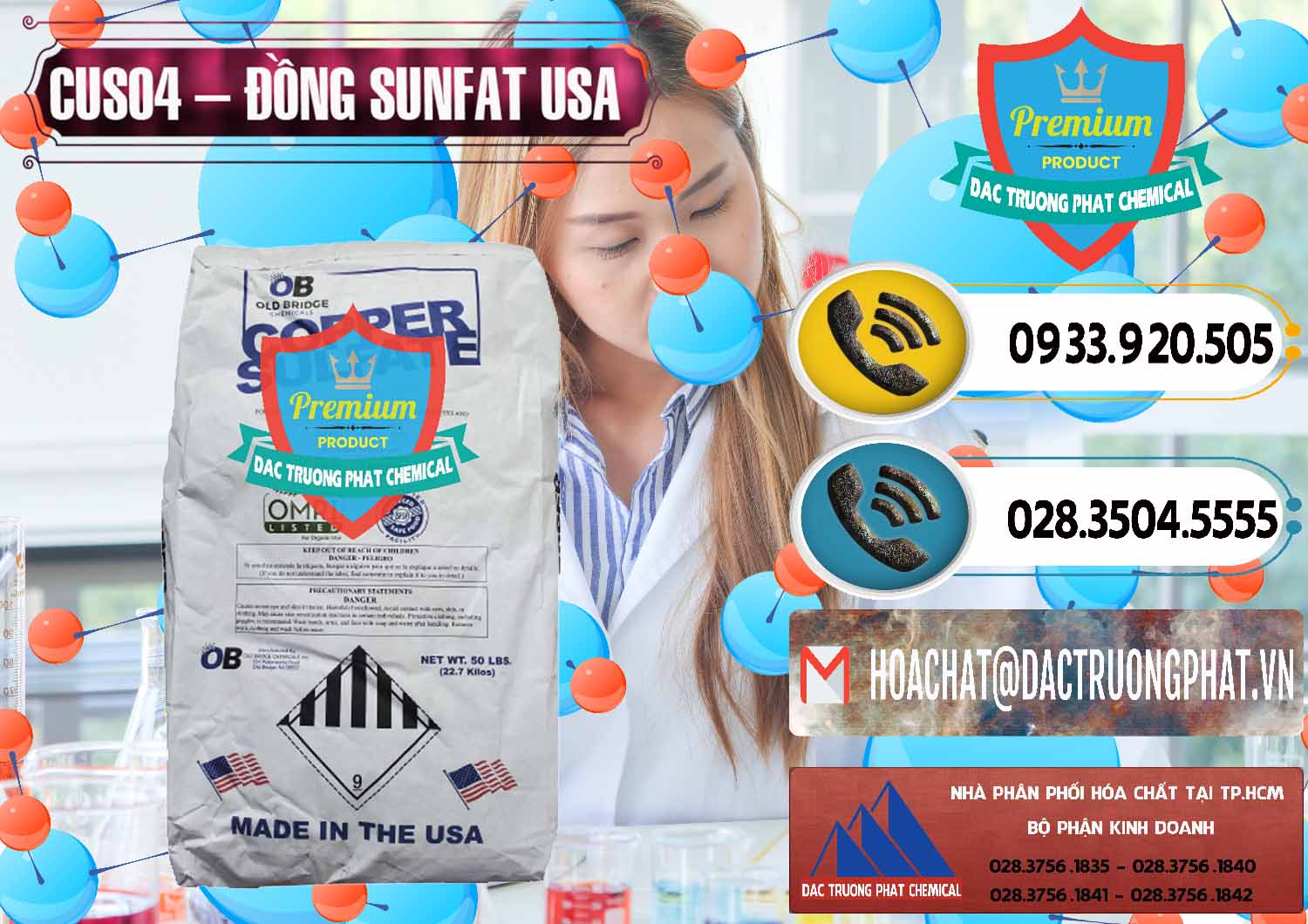 Nhà cung ứng và bán CuSO4 – Đồng Sunfat Mỹ USA - 0479 - Cty chuyên nhập khẩu - cung cấp hóa chất tại TP.HCM - hoachatdetnhuom.vn