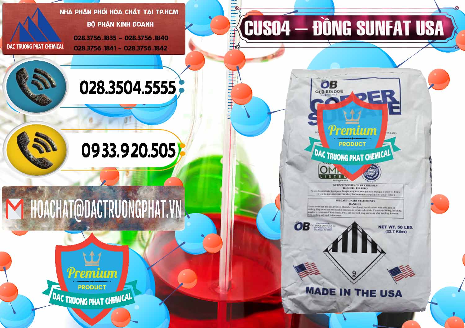 Công ty chuyên phân phối và bán CuSO4 – Đồng Sunfat Mỹ USA - 0479 - Đơn vị phân phối _ cung cấp hóa chất tại TP.HCM - hoachatdetnhuom.vn